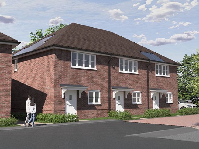 2 bedroom houses - artist's impression subject to change. Please note that the above computer generated image is representative of the house type and not the specified plot as some details may vary.